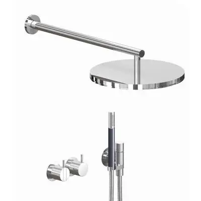 Vola 2471-061 batteri m/ Hovedbruser og Håndbruser - Rustfrit stål - Stærkt tilbud