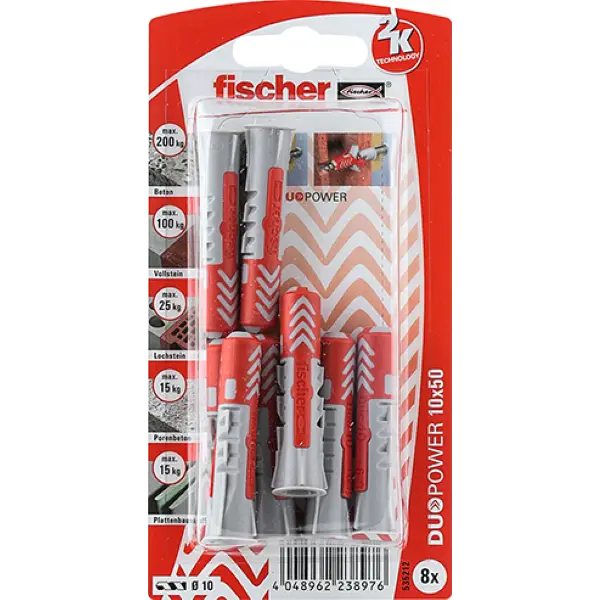 Fischer Dybel DuoPower - 10x50mm - 8stk | Sidste chance