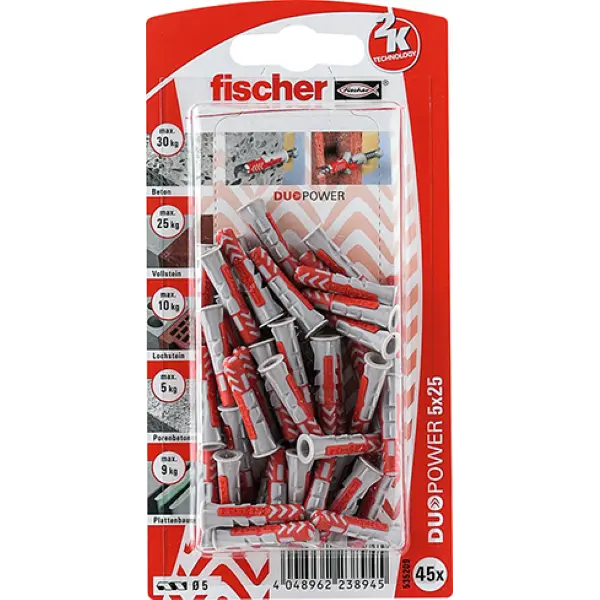 Køb nu | Fischer Dybel DuoPower - 5x25mm - 45 stk