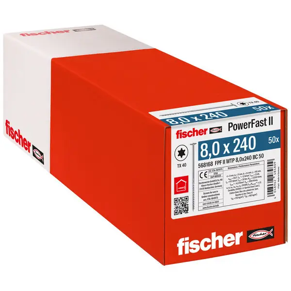 Fischer Konstr. Skrue FPF II WTP BC TX40 - 8,0x240mm - 50 stk/pk | Kundernes favoritter