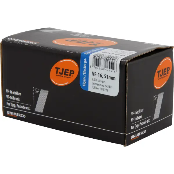 Kan bestilles - TJEP Dykker Vf16 - 1,6x51mm - 2000 stk/pk