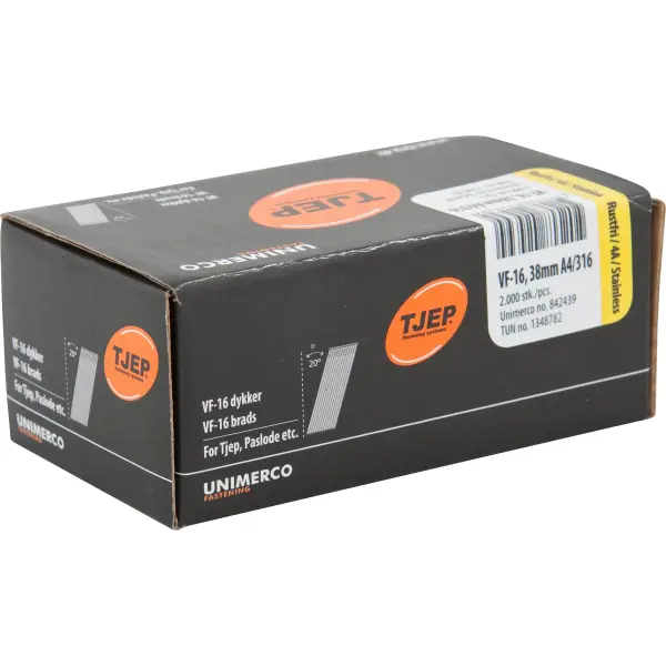 Klar til levering | TJEP Dykker VF16 4A Rustfri - 1,6x38mm - 2000 stk/pk