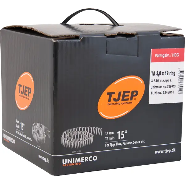 Kampagnetilbud | TJEP Tagpapsøm/Ringsøm - 3x19mm - 3840 stk/pk