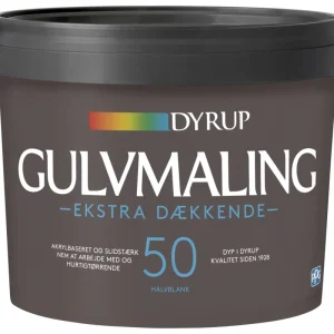 Dyrup, Gulvmaling, Ekstra Dækkende 50, vandbaseret, hvid, 4,5 L | Spar ekstra