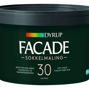 Direkte fra fabrikken - Dyrup, Facademaling, Sokkelmaling 30, hvid, 2,5 L