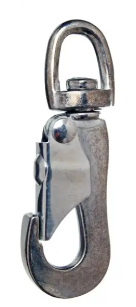Særtilbud | PN Beslag, Karabinkrog m. drejbart øje, elforzinket, 38 mm, 2 stk.