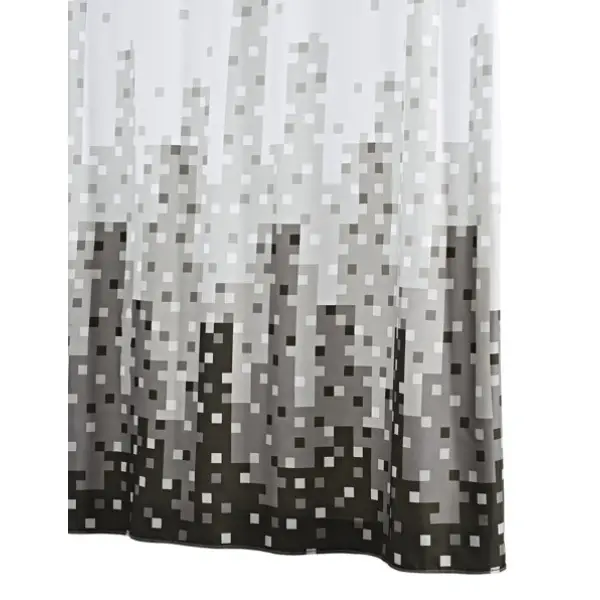 Ridder, Badeforhæng, hvid/grå/sort, 200x180 cm | Fordelagtig pris