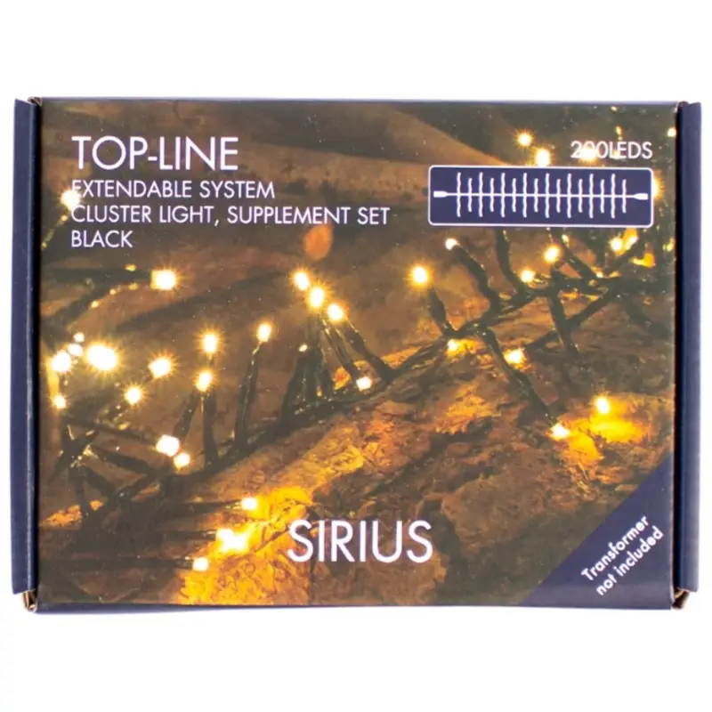 Kundernes favorit - Sirius Top-Line, Klyngelyskæde, supplering, 3 m, 200 LED