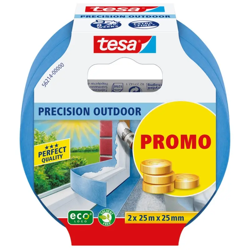 Kundernes favoritter | Tesa, Malertape, Precision Outdoor, 25 mm x 25 m, 2-pak