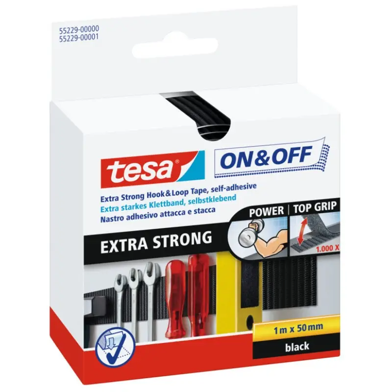 Nem betaling - Tesa, Burretape, Extra Strong On & Off, 50 mm x 1 m