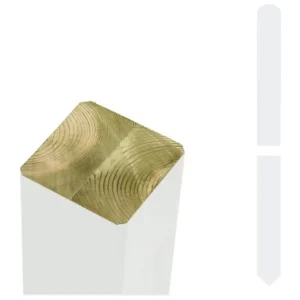 Stærkt tilbud - Plus, Stolpe, 70x70 mm, omlimet, hvid