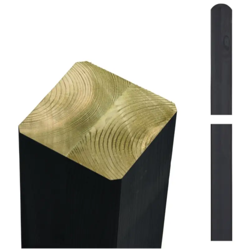 På lager - Plus, Stolpe, 90x90 mm, omlimet, sort