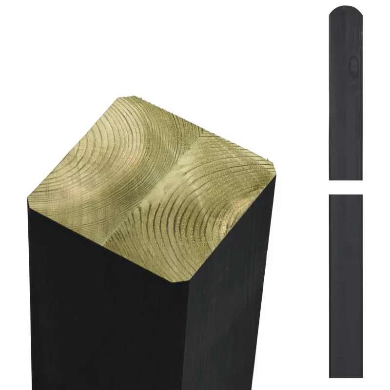 Plus, Stolpe, 90x90 mm, omlimet, sort - Sikker handel