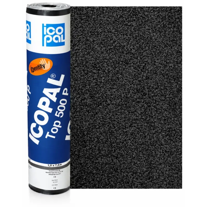 Topprodukt | Icopal Top 500 P, Tagpap, sort, 7,5 m