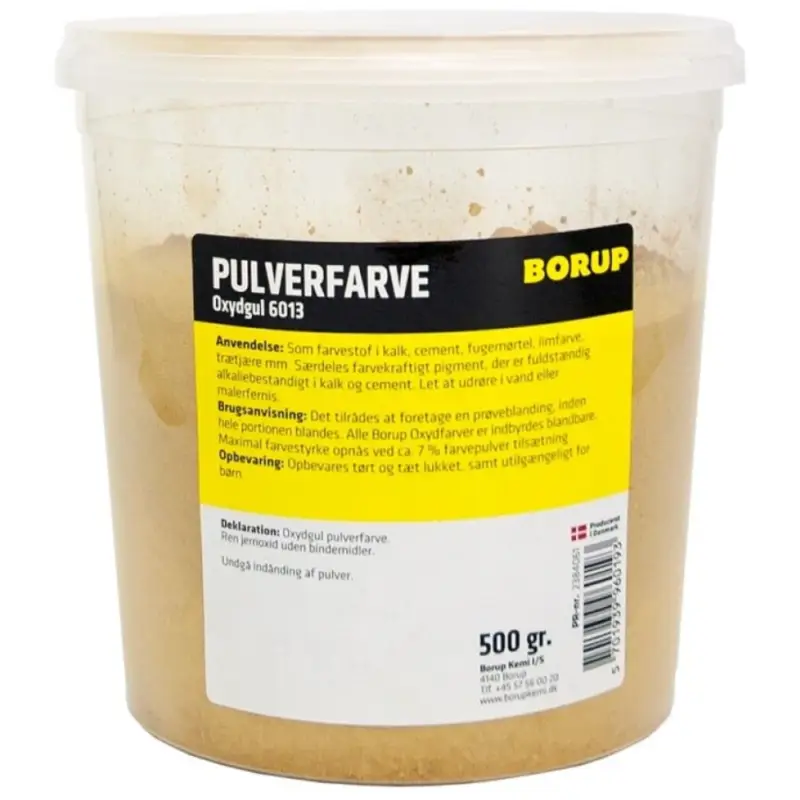 Lav pris - Borup, Pulverfarve, 500 g, oxydgul