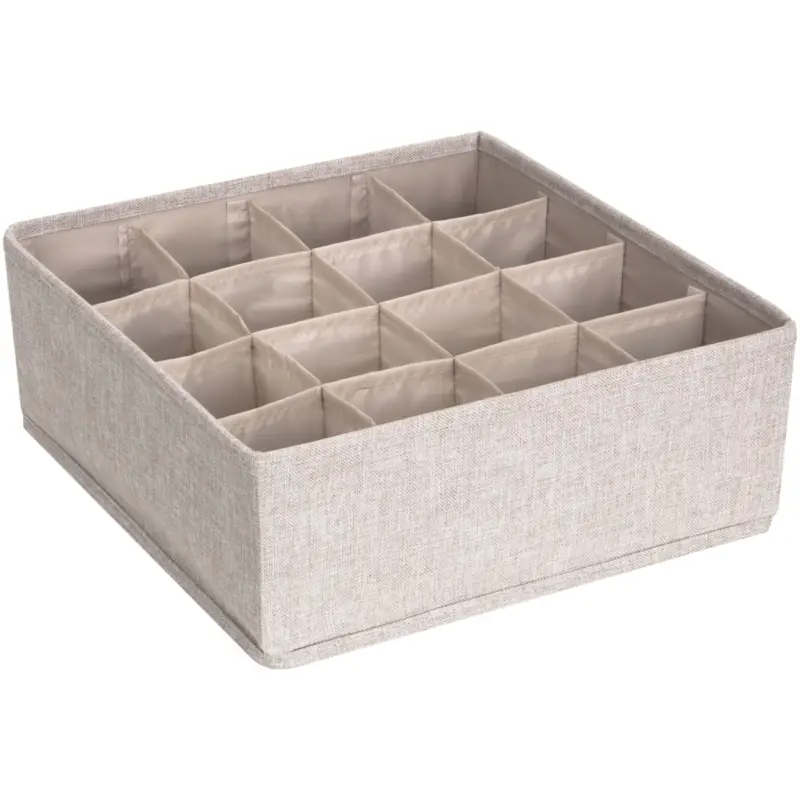 Bigso, Opbevaringskasse, 16 rum, beige - Bestil nu