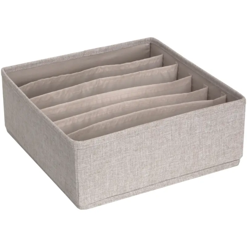 Bedste pris - Bigso, Opbevaringskasse, 6 rum, beige