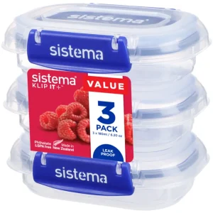 Sistema, Madopbevaringsboks, Klip It Plus, plast, 180 ml, 3-pak | Bestseller