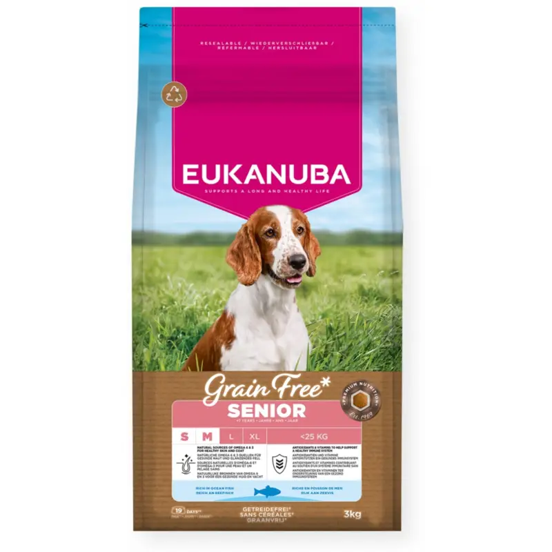 Nyhed - Eukanuba Senior, Tørfoder m/fisk, 3 kg