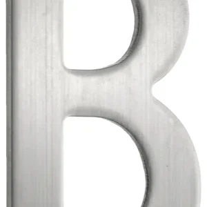Beslagsboden, Postkassebogstav B, børstet stål, 43 mm - Toppris