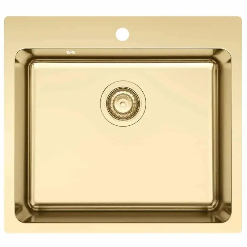 Høj kvalitet - Lavabo LA 550 køkkenvask 550x500mm m/hanehul PVD messing