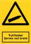 Skynd dig | Skilt, trykflasker fjernes, brand, lille