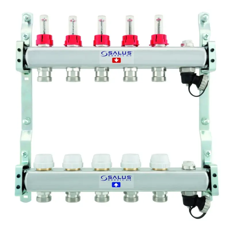 Salus gulvvarmemanifold 3-kreds med flowmeter - Ny på lager