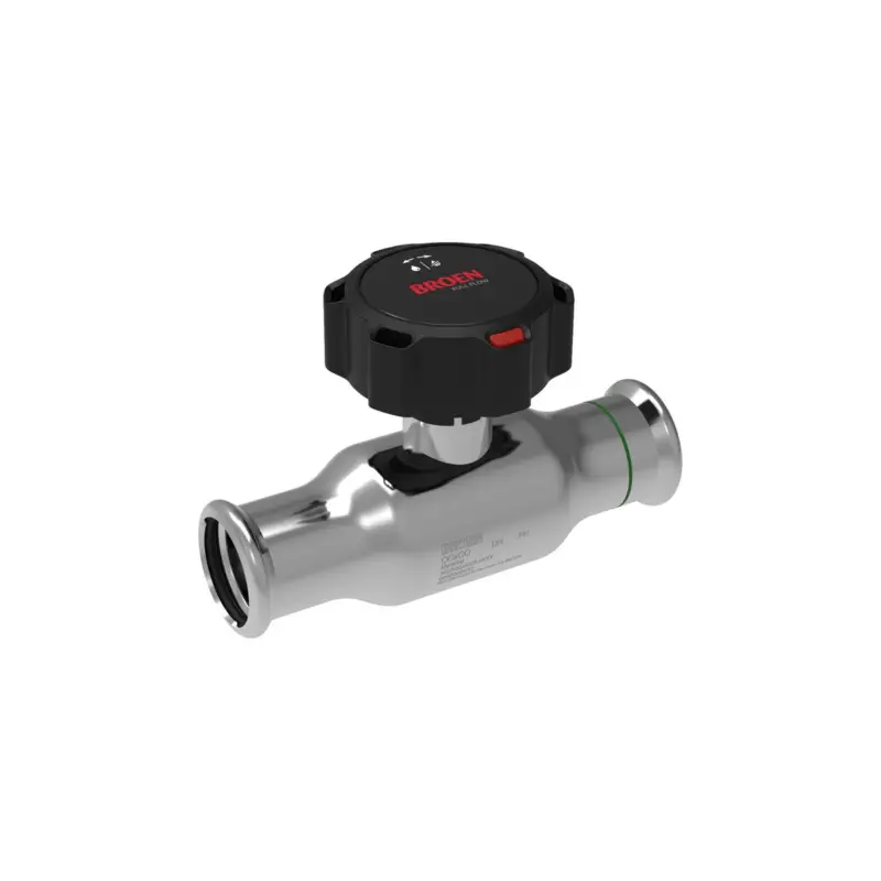 BROEN Full Flow kugleventil rustfri pres/pres DN10 15 x 15 mm lav med gearhåndtag - Kundernes favorit