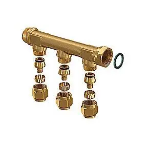 Bestil i dag - Uponor fordelerrør med fast muffe 3 afgreninger 15 mm - 3/4''