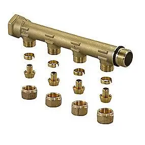 Uponor fordelerrør med fast muffe 4 afgreninger 15 mm - 3/4'' | Topkvalitet