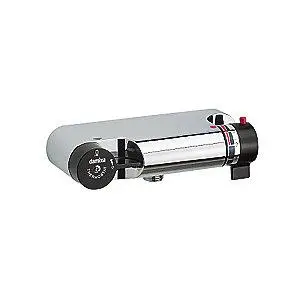 Damixa TMC Brusebatteri m/Termostat, u/Rosetter, Krom m/Sort | Bestil nemt