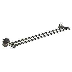 GROHE Essentials Dobbelt håndklædestang 600mm - Børstet Hard Graphite | Populær
